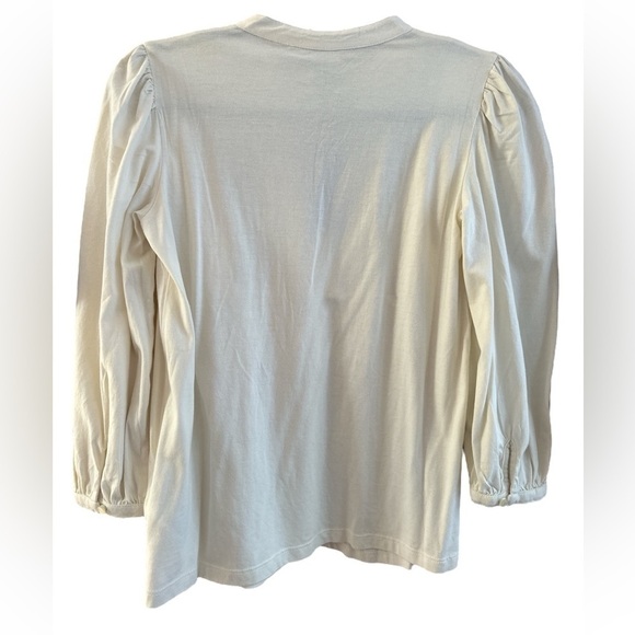 Lauren Ralph Lauren Winter Creme Ruffled Bib Neck Top Size: XS - Picture 2 of 6